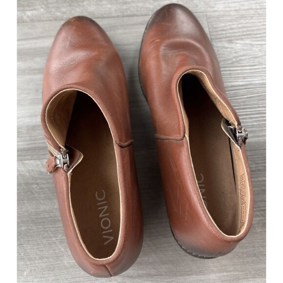 Vionic Chestnut Leather Ankle Booties - Picture 7 of 10